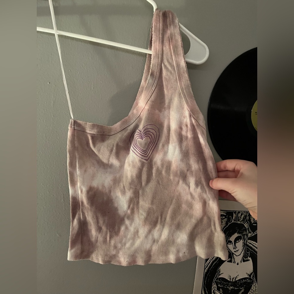 one shoulder cropped tank top